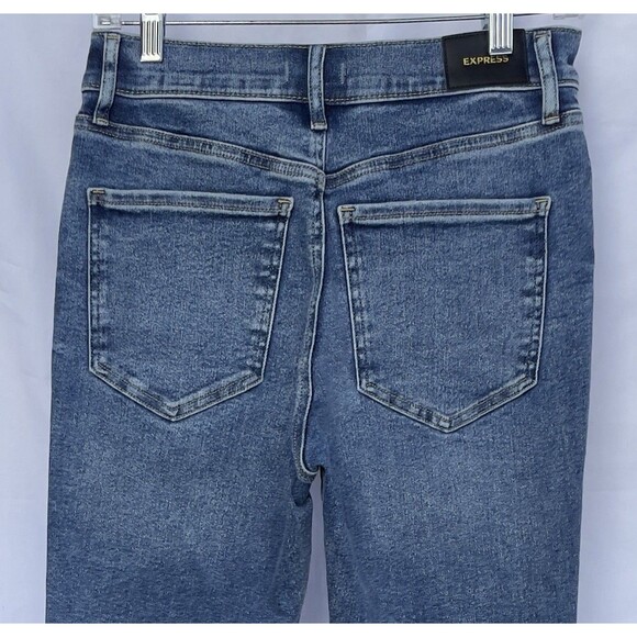 Express Skinny High Rise Buttonfly Women’s Size 4 L Distressed Stretch Jeans - Picture 3 of 12